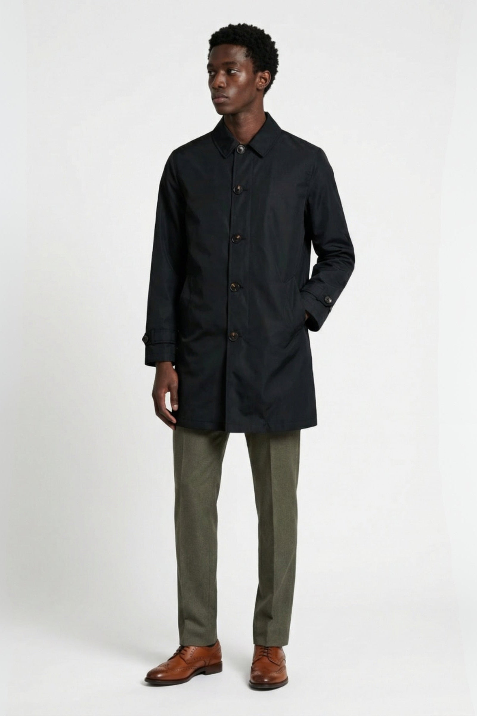 James Harry Brown Basic Raincoat in Black RRP £149