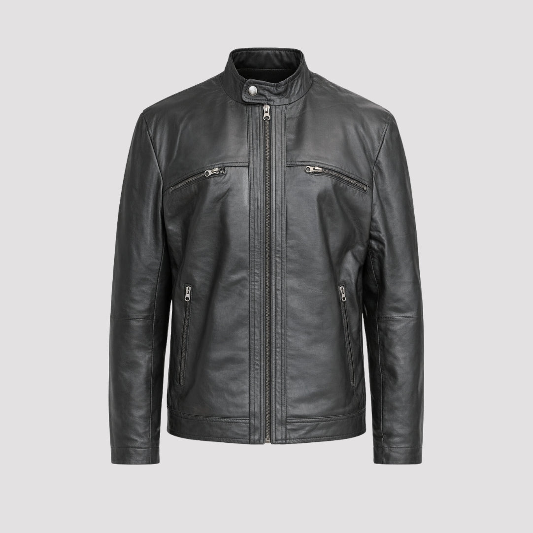Borya Leather Jacket in Black RRP £299