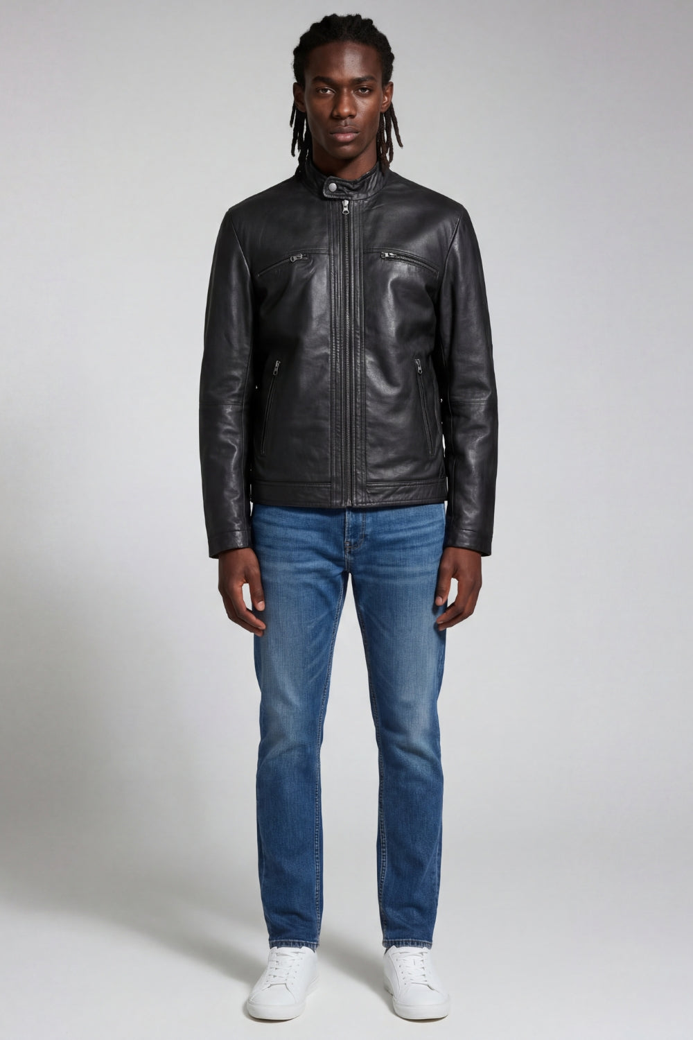 Borya Leather Jacket in Black RRP £299