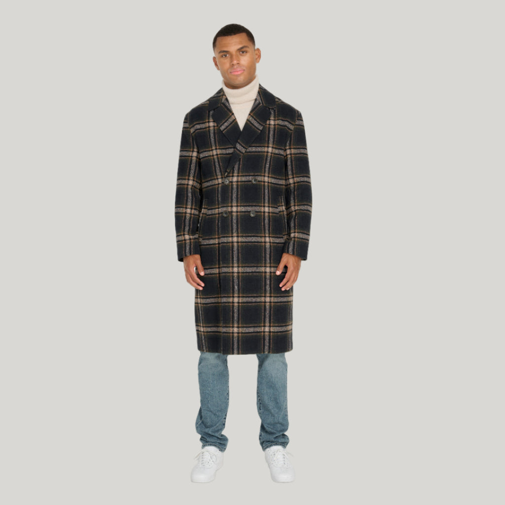 Jacob Fashion Wool Coat with Check Print RRP £179