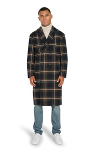 Jacob Fashion Wool Coat with Check Print RRP £179