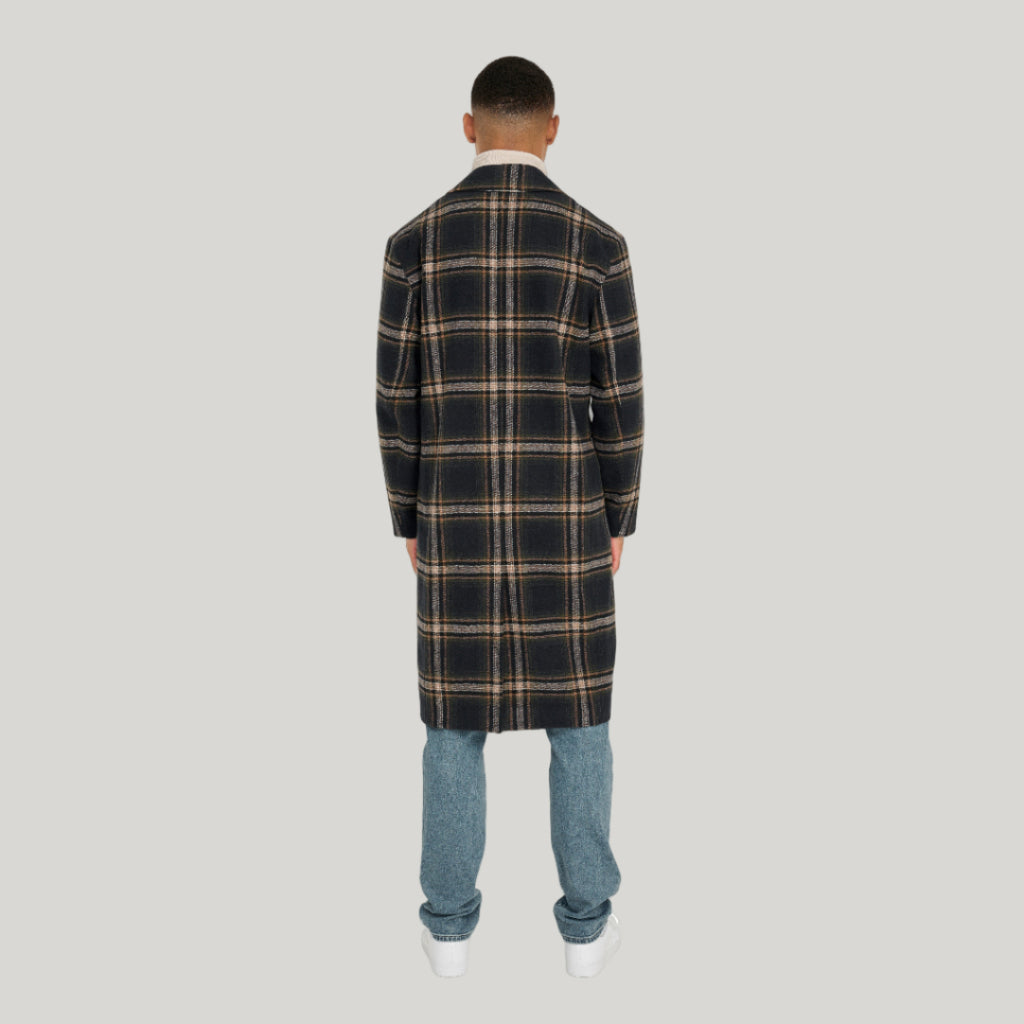 Jacob Fashion Wool Coat with Check Print RRP £179