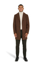 Load image into Gallery viewer, Josh Wool Melton Overcoat in Brown RRP £179
