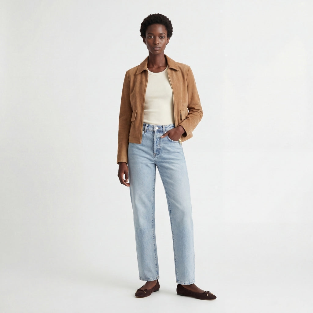 Suede Jacket in Camel RRP £289