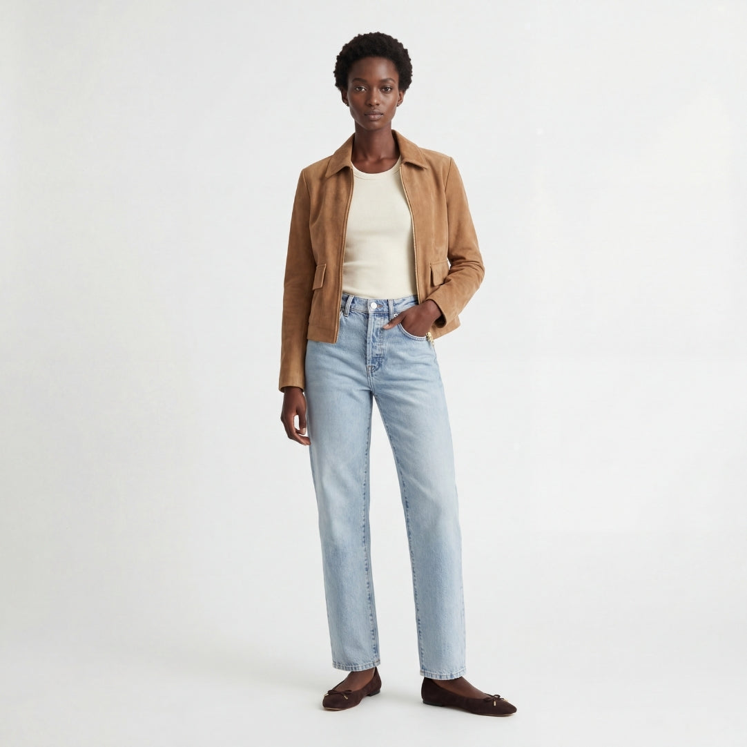 Suede Jacket in Camel RRP £289