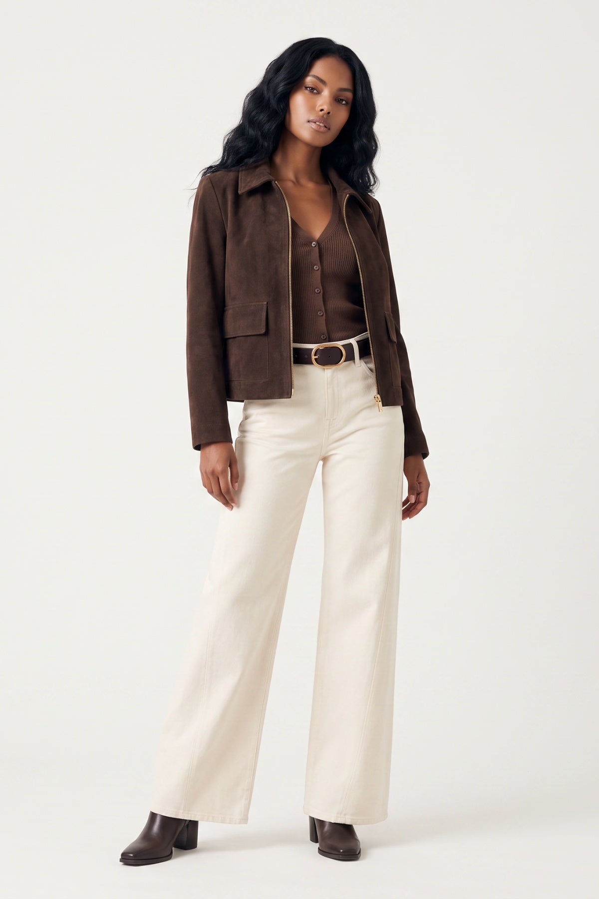 Suede Jacket in Chestnut RRP £289
