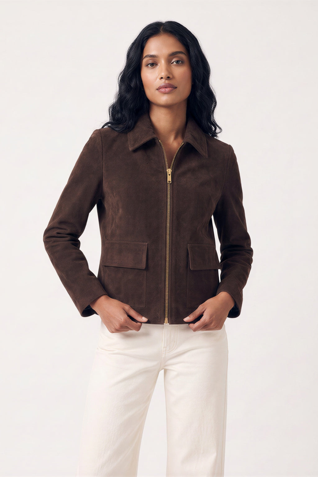 Suede Jacket in Chestnut RRP £289