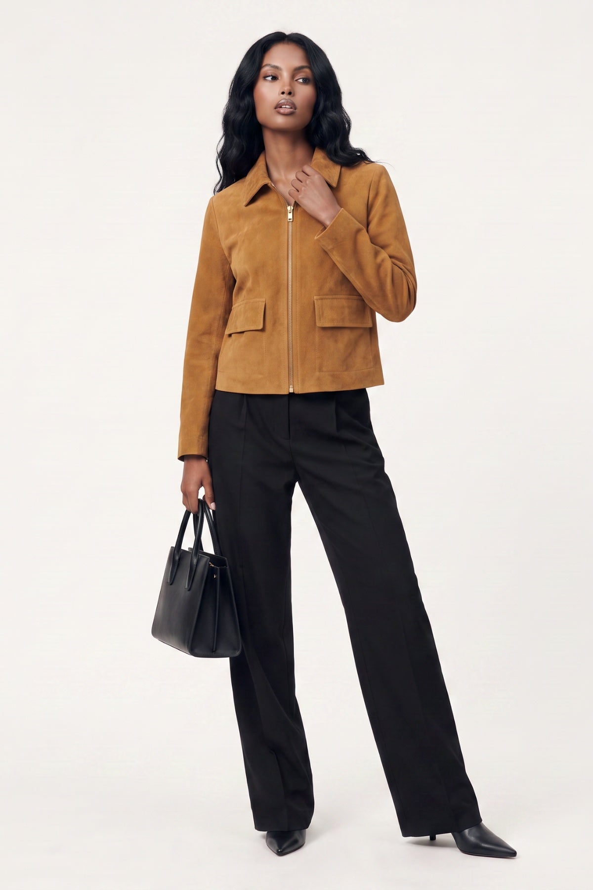 Suede Jacket in Cognac RRP £289