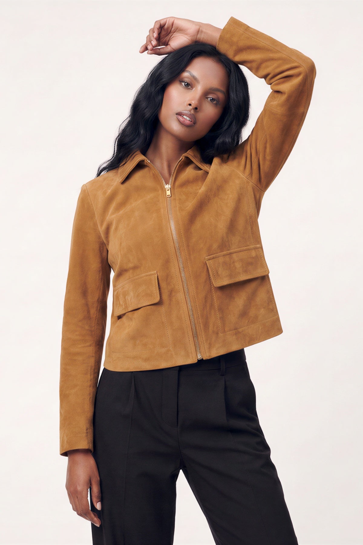 Suede Jacket in Cognac RRP £289