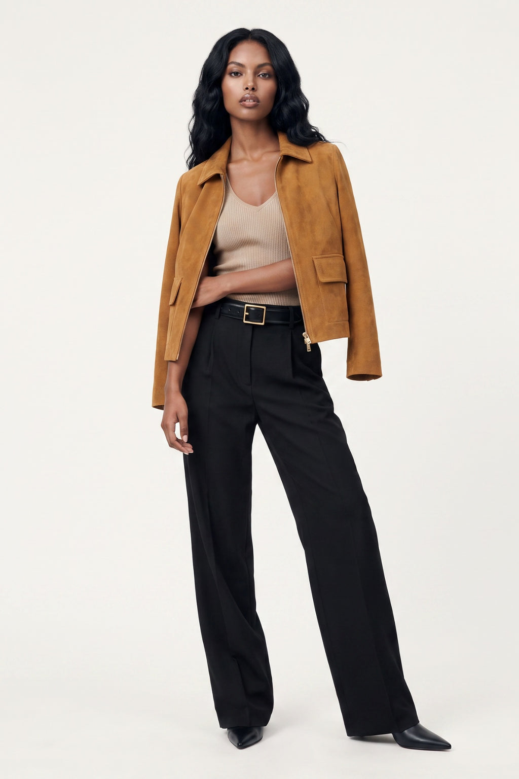 Suede Jacket in Cognac RRP £289