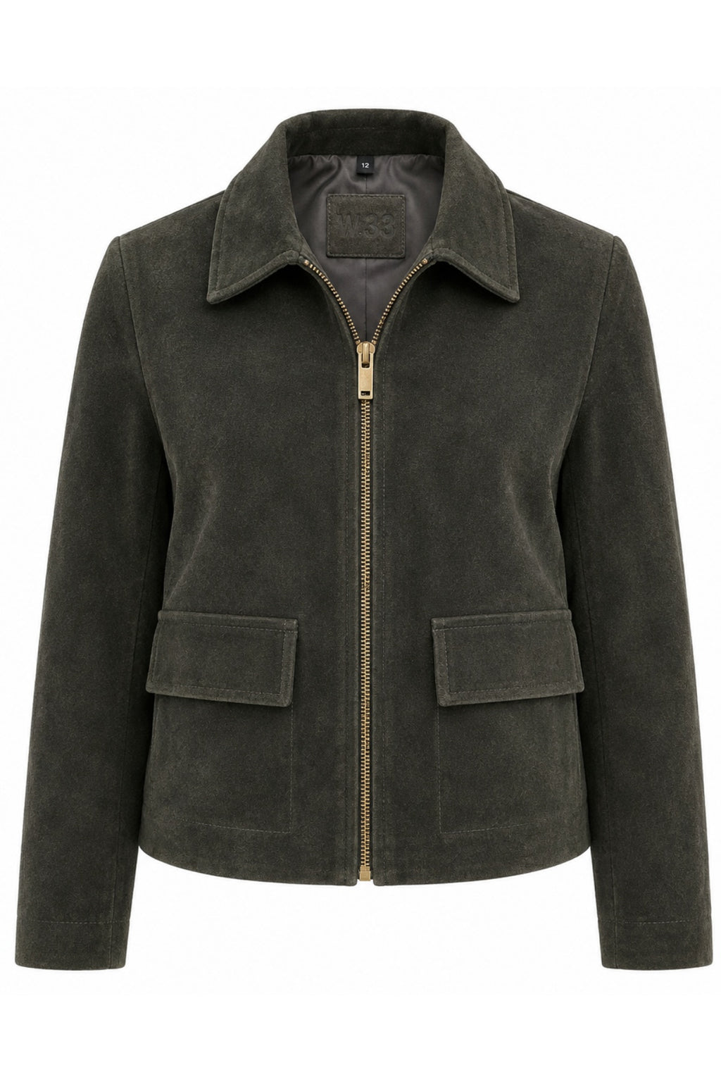 Suede Jacket in Olive RRP £289