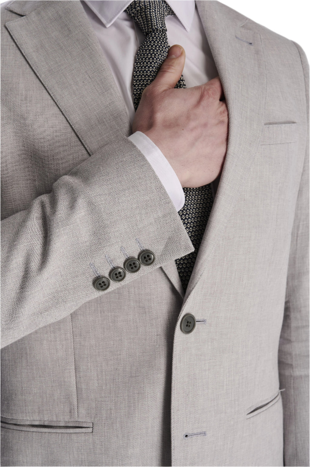 Giacomo Slim Fit Cotton Linen Suit Jacket in Grey RRP £139
