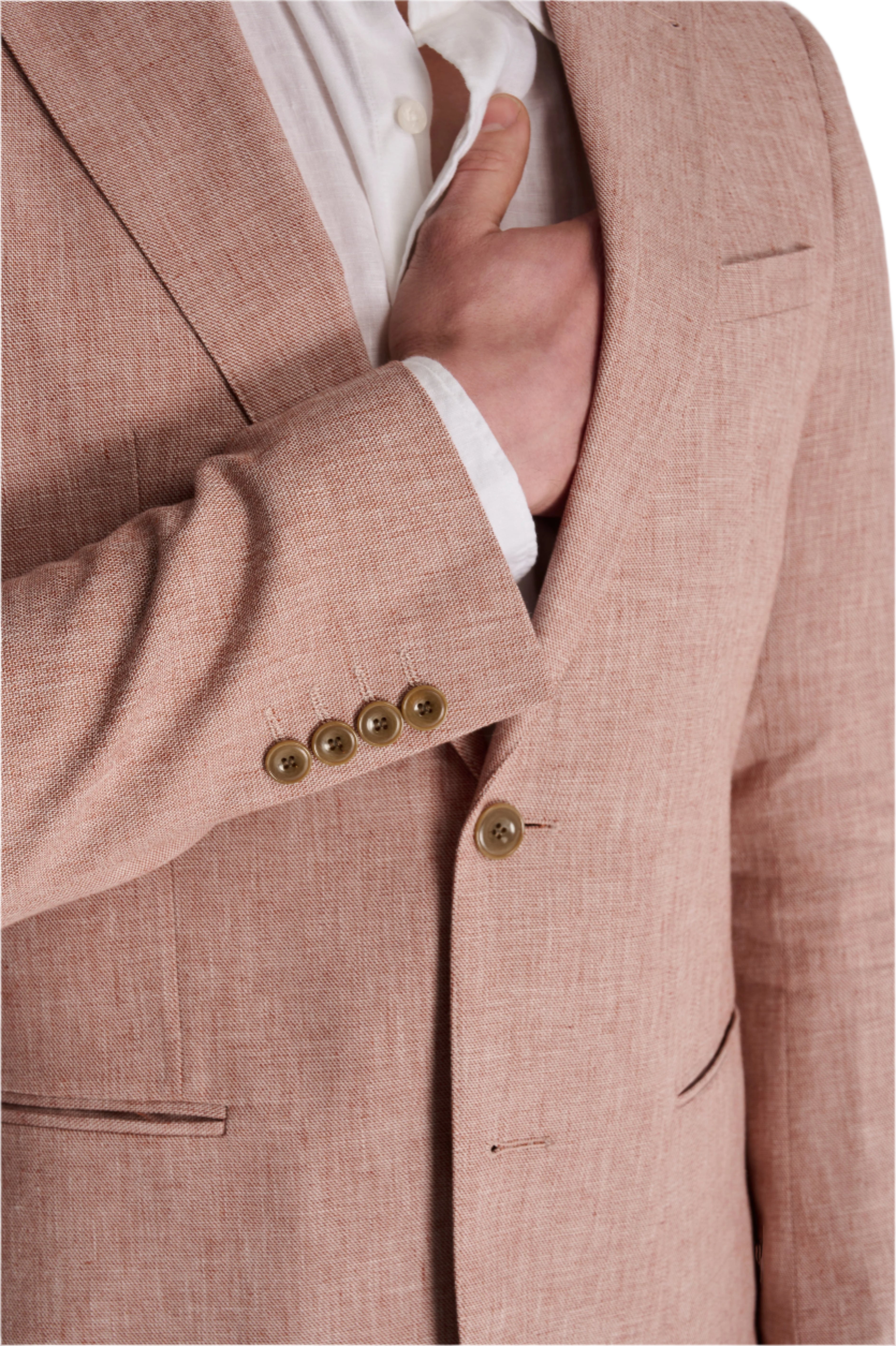 Giacomo Slim Fit Cotton Linen Suit Jacket in Rust RRP £139