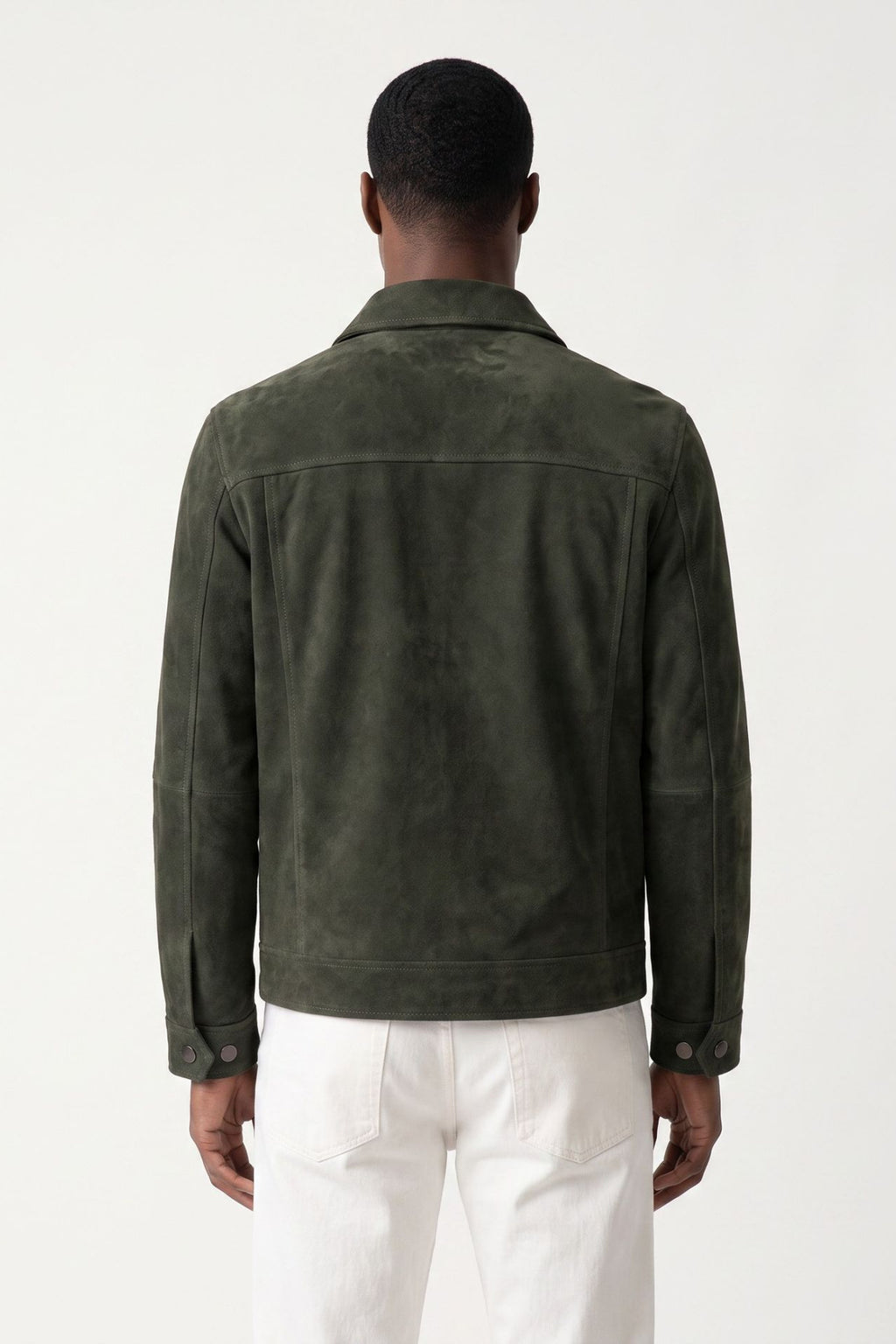 Leon Suede Shacket in Dark Olive RRP £199