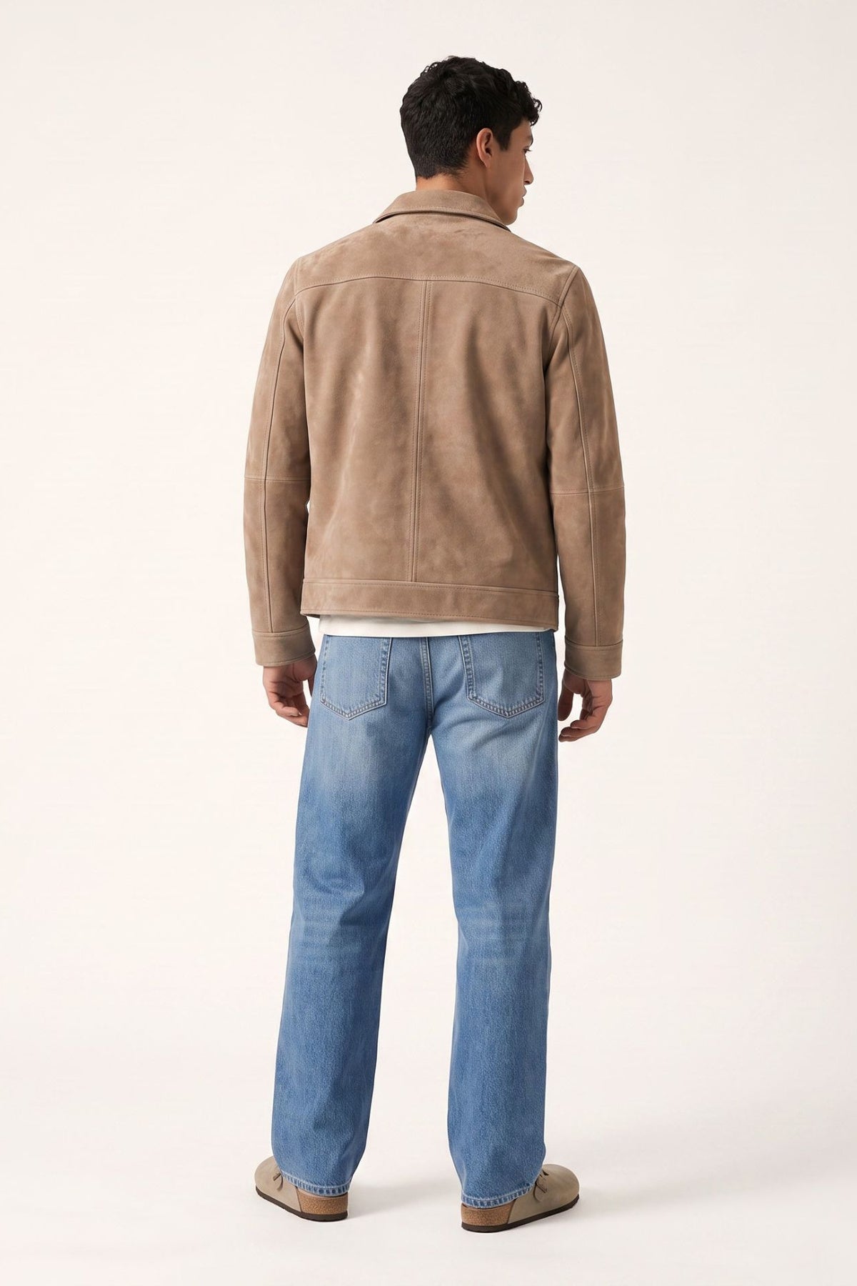 Remo Suede Harrington Jacket in Camel RRP £199