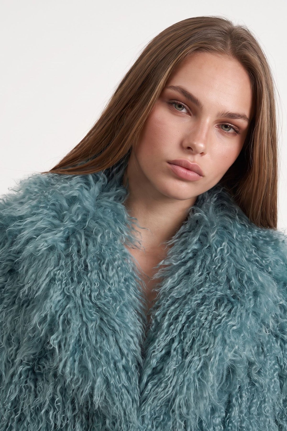 Celeste Fur Coat in Blue