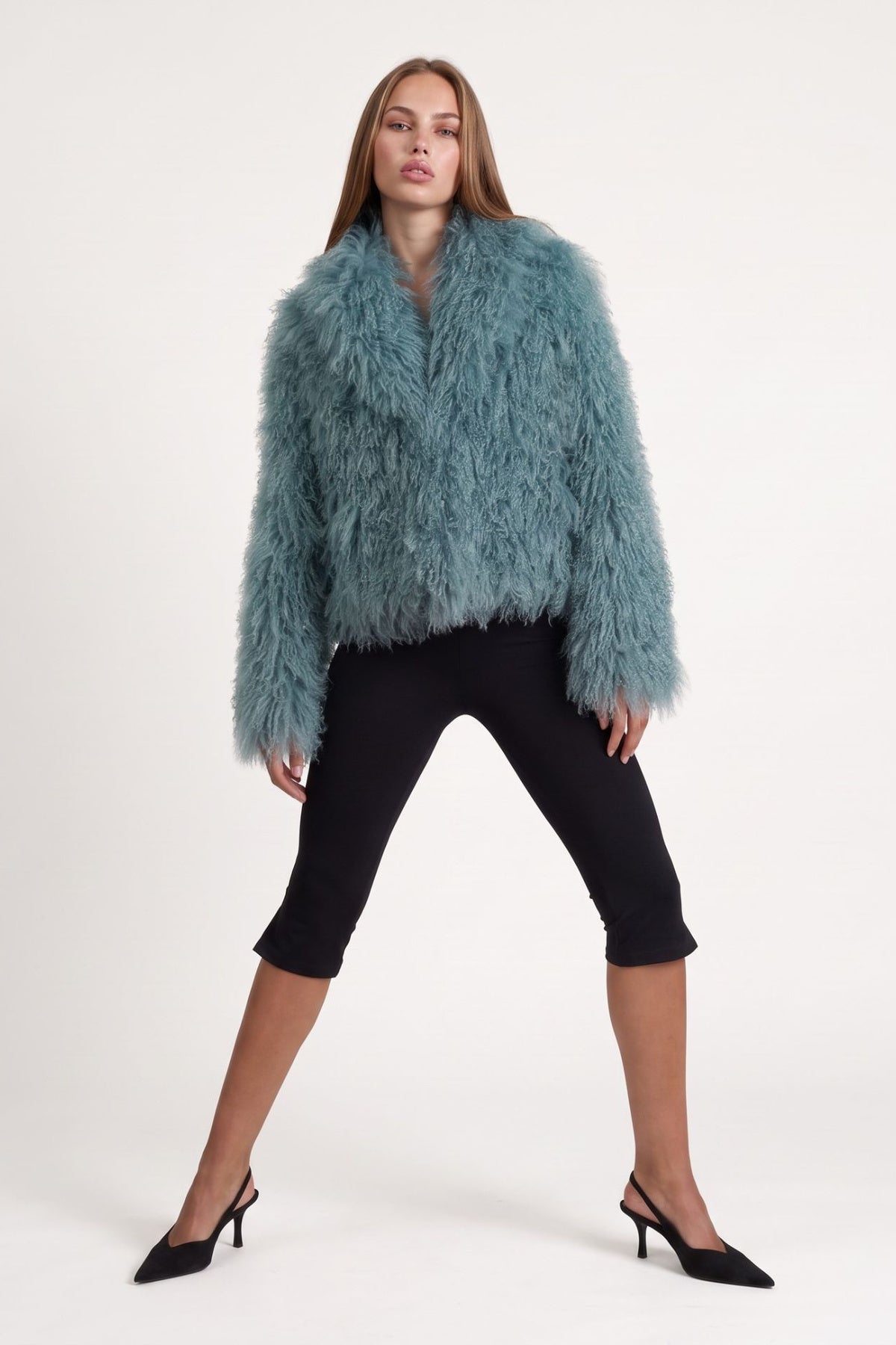 Celeste Fur Coat in Blue