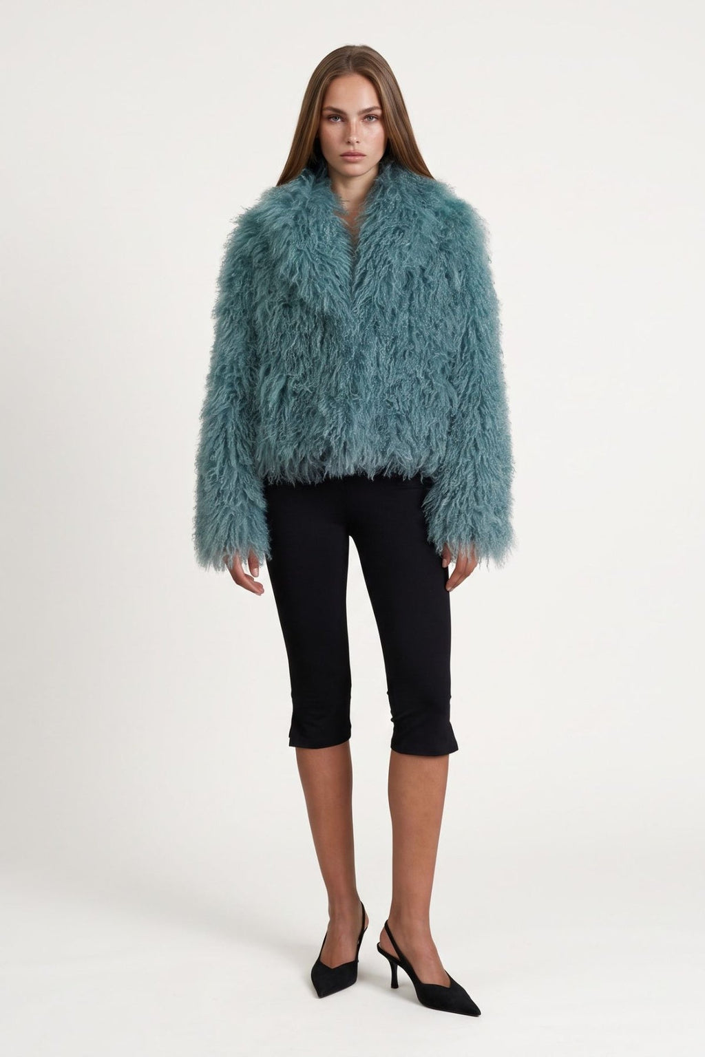 Celeste Fur Coat in Blue