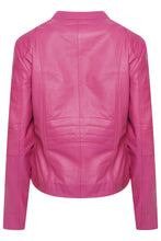 Load image into Gallery viewer, Pelle D’annata Ladies Real Leather Biker Jacket in Magenta RRP £279
