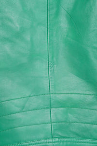 Pelle D’annata Ladies Real Leather Biker Jacket in Cool Green RRP £279