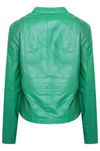 Load image into Gallery viewer, Pelle D’annata Ladies Real Leather Biker Jacket in Cool Green RRP £279
