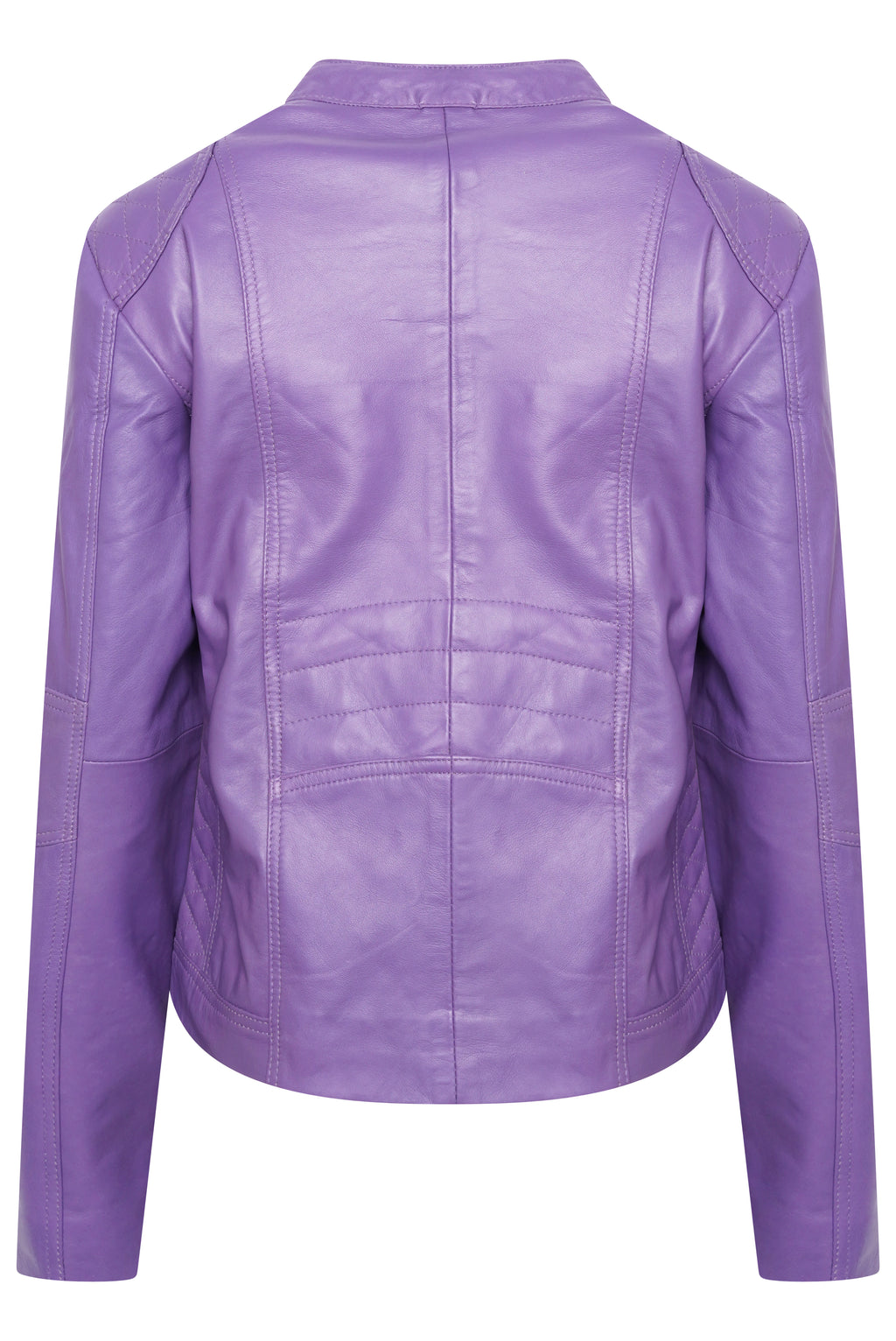 Pelle D’annata Ladies Real Leather Biker Jacket in Purple RRP £279
