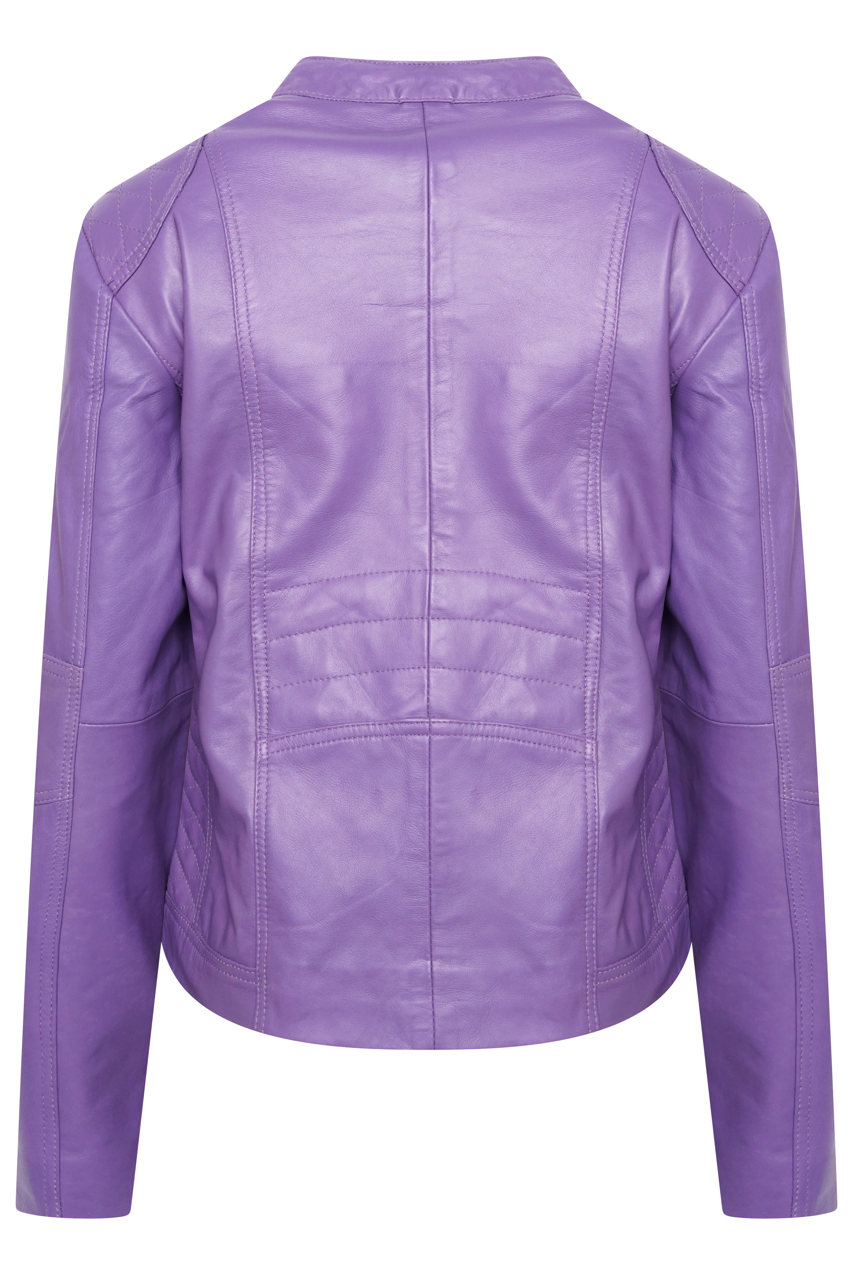 Pelle D’annata Ladies Real Leather Biker Jacket in Purple RRP £279