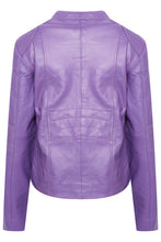 Load image into Gallery viewer, Pelle D’annata Ladies Real Leather Biker Jacket in Purple RRP £279
