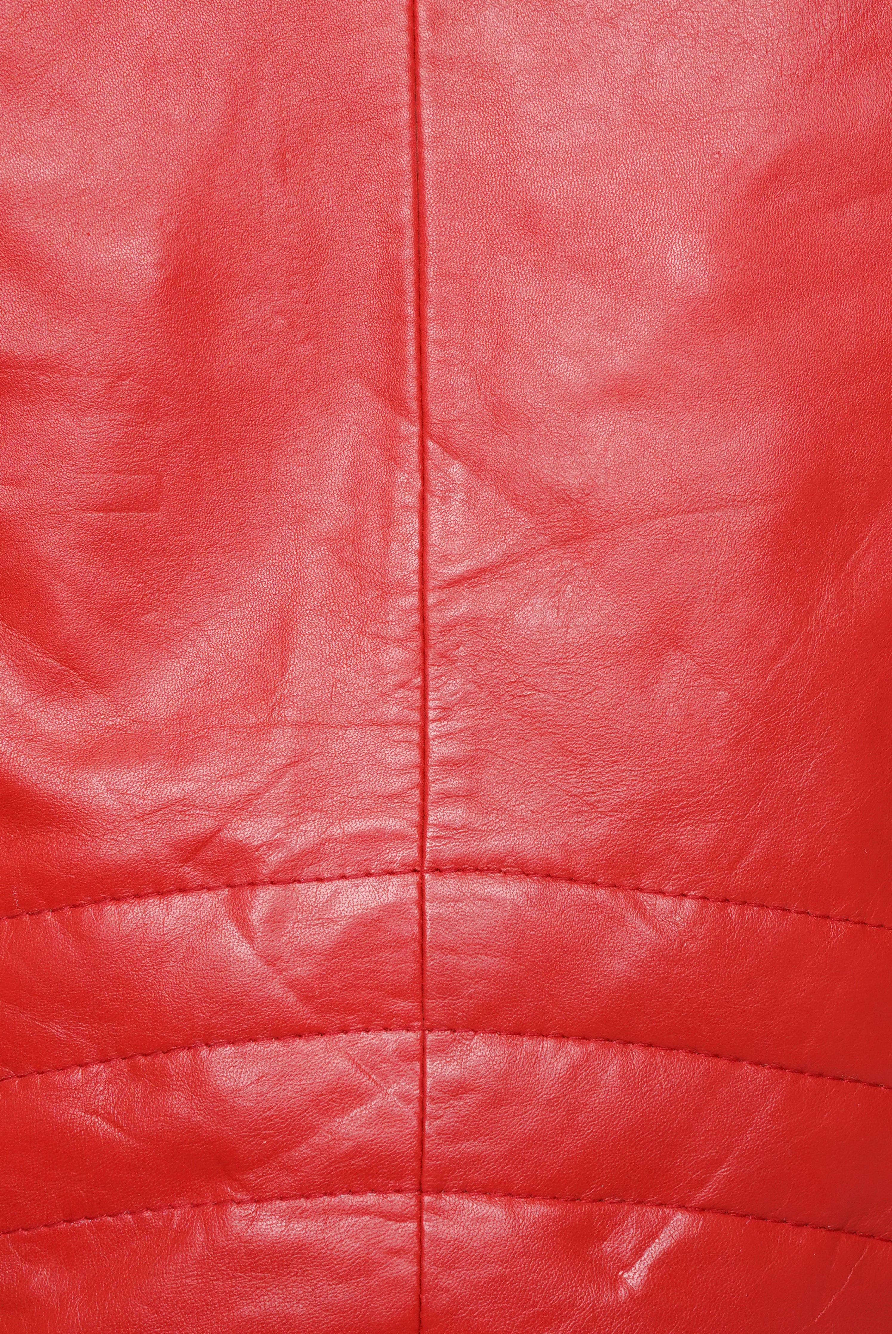 Pelle D’annata Ladies Real Leather Biker Jacket in Red RRP £279