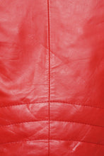 Load image into Gallery viewer, Pelle D’annata Ladies Real Leather Biker Jacket in Red RRP £279
