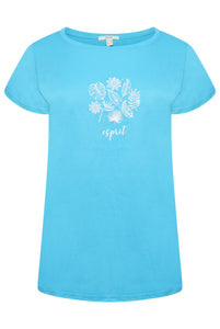 Esprit Ladies T-Shirt Pattern 14 Blue RRP £30