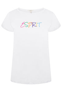 Esprit Ladies T-Shirt Pattern 1 White RRP £30