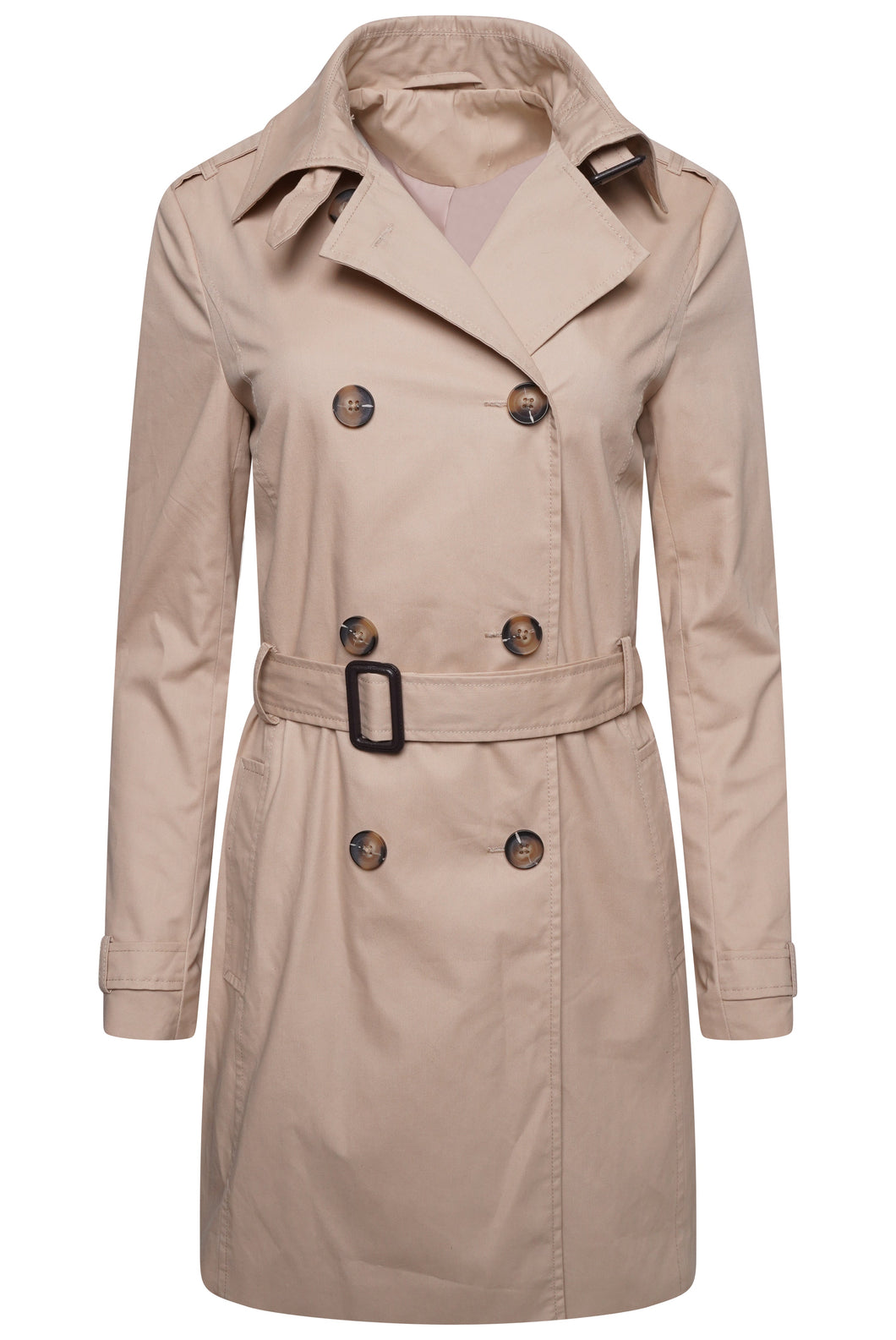 Elle Tina Double Breasted Trench Coat in Stone RRP £189