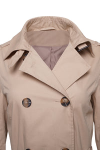 Elle Tina Double Breasted Trench Coat in Stone RRP £189