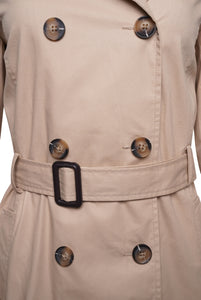 Elle Tina Double Breasted Trench Coat in Stone RRP £189