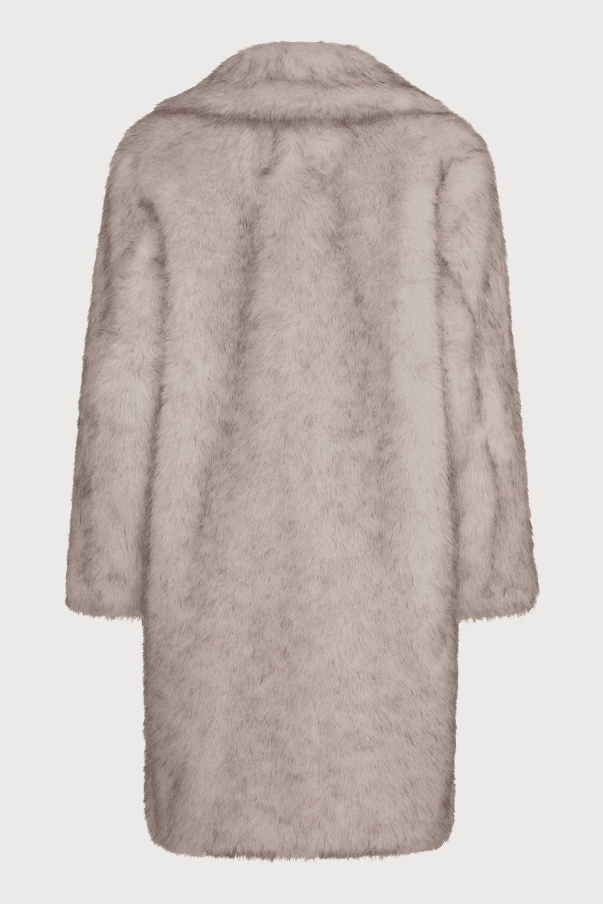 Delphine Long Fur Coat in Ecru