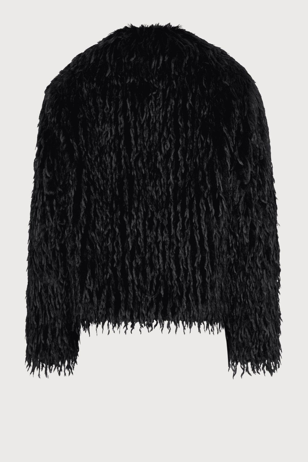 Jayla Boxy Fur Coat in Black