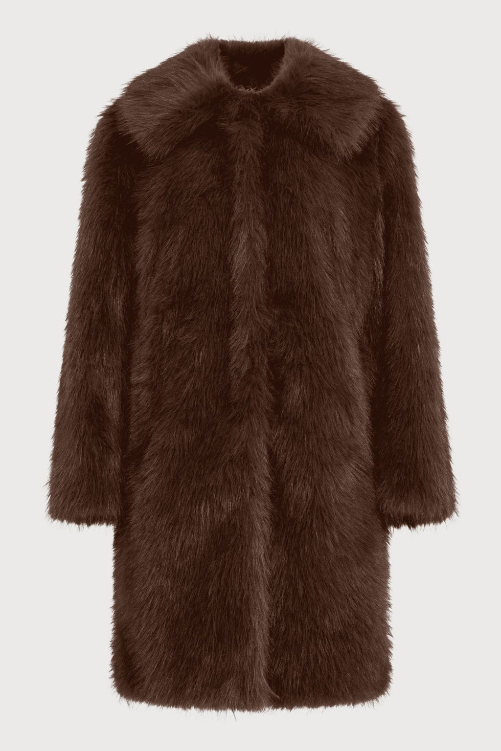 Margaux Long Fur Coat in Brown