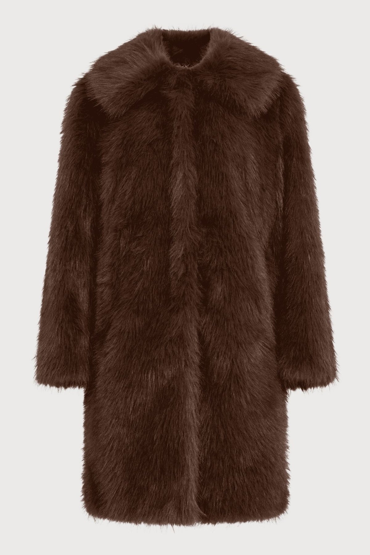Margaux Long Fur Coat in Brown