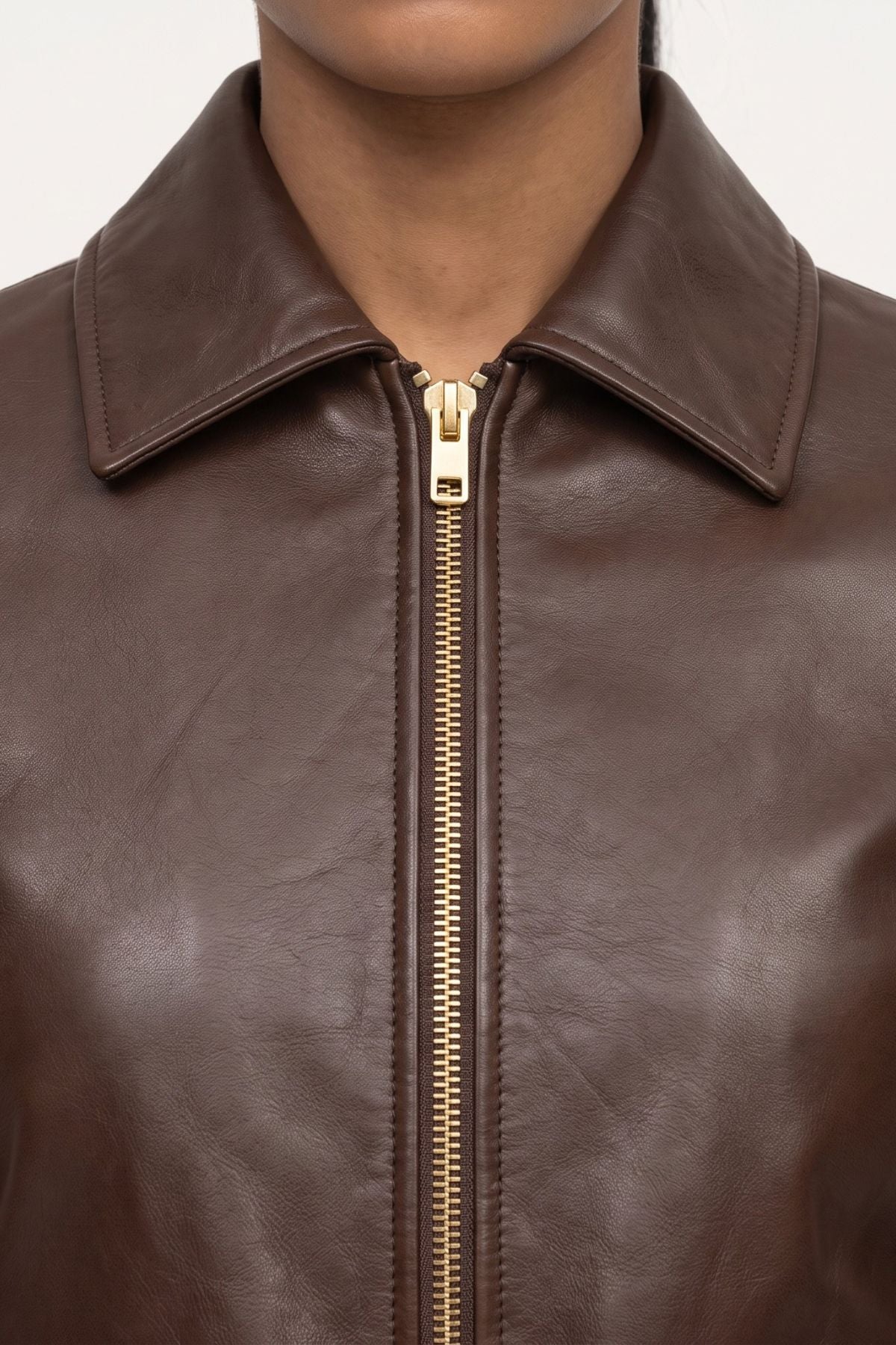 Leather jacket in Chocolate RRP £259