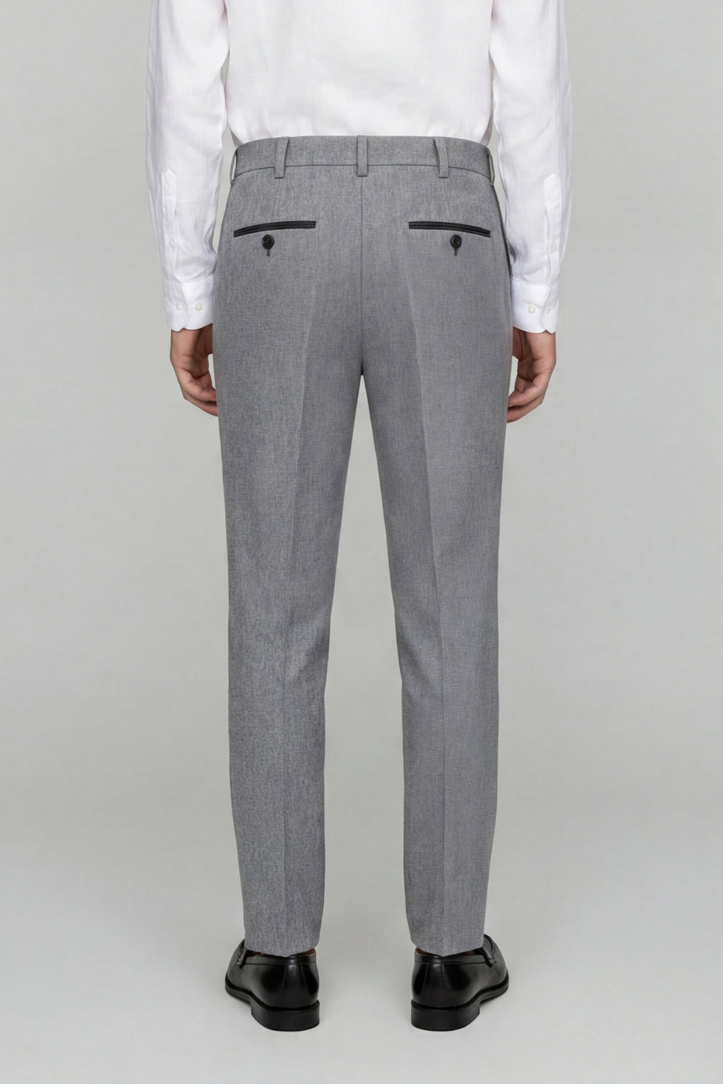 Eton Wool Tweed Suit Trousers in Grey RRP £89