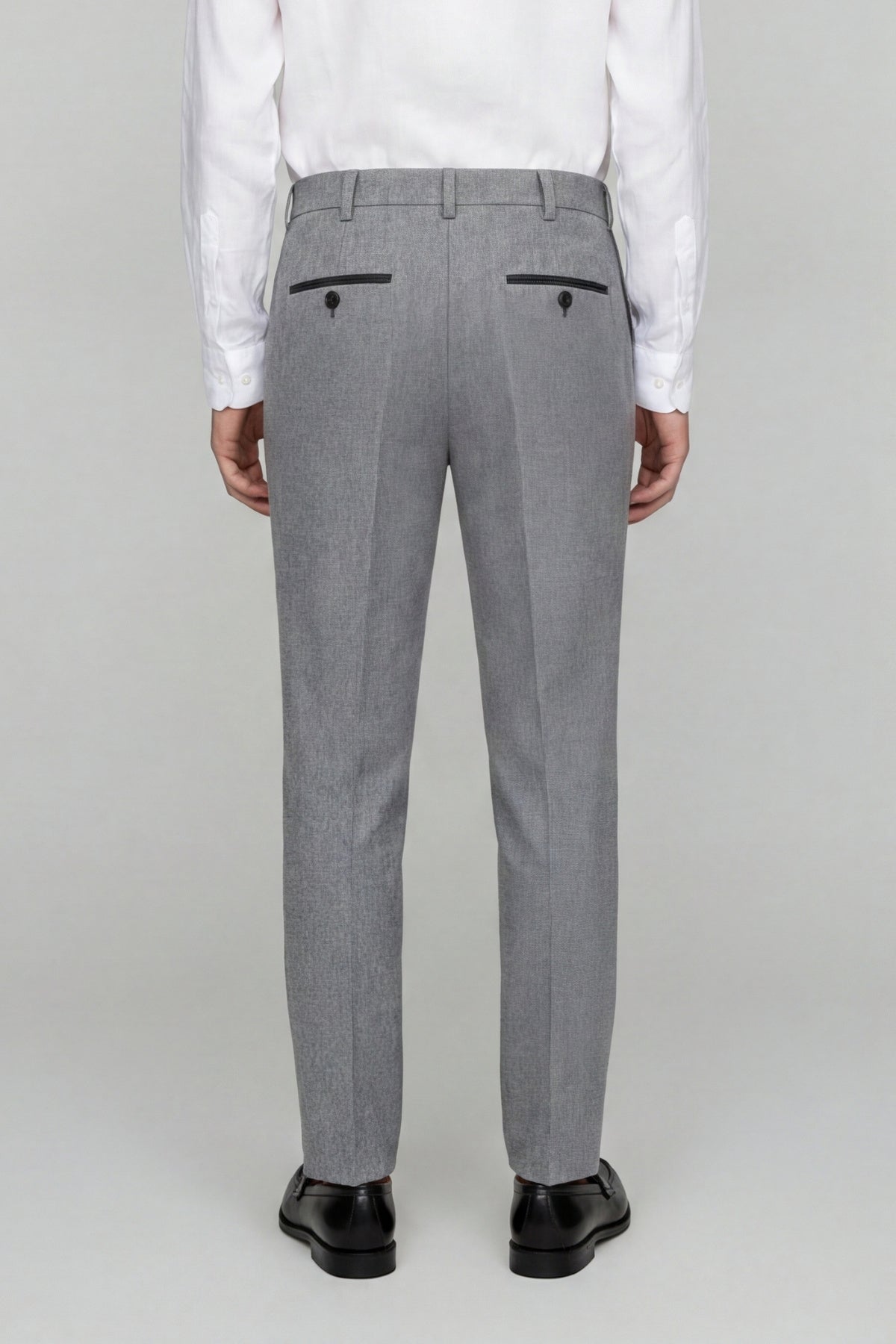 Eton Wool Tweed Suit Trousers in Grey RRP £89