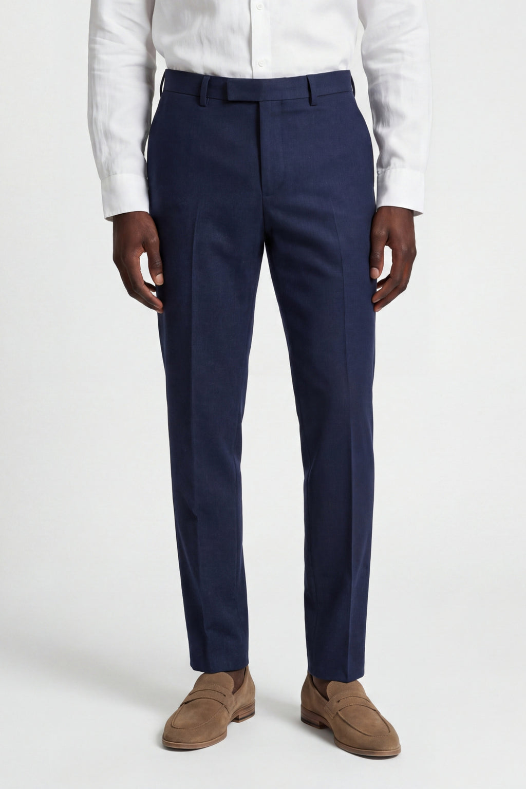 Eton Wool Tweed Suit Trousers in Navy RRP £89
