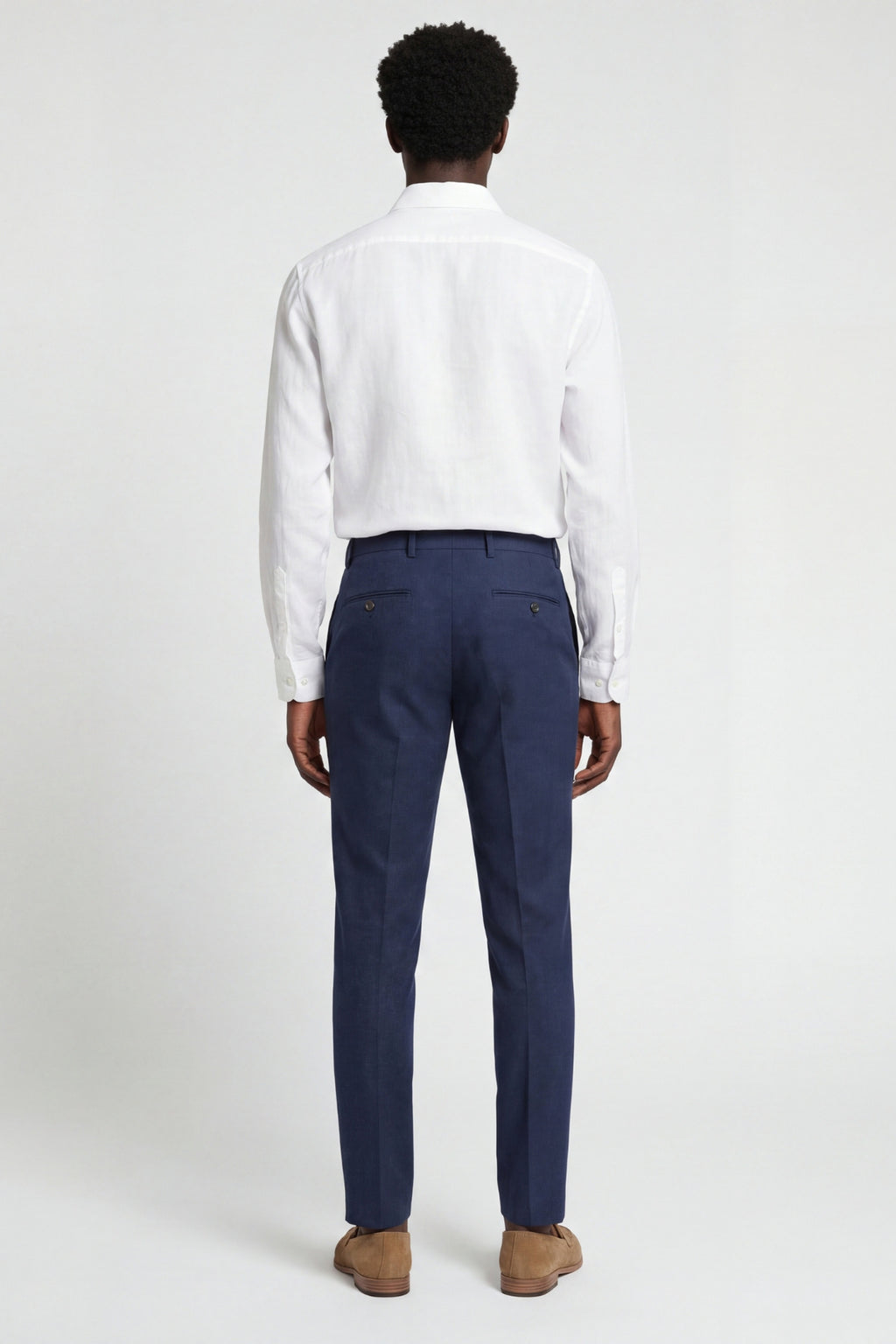 Eton Wool Tweed Suit Trousers in Navy RRP £89
