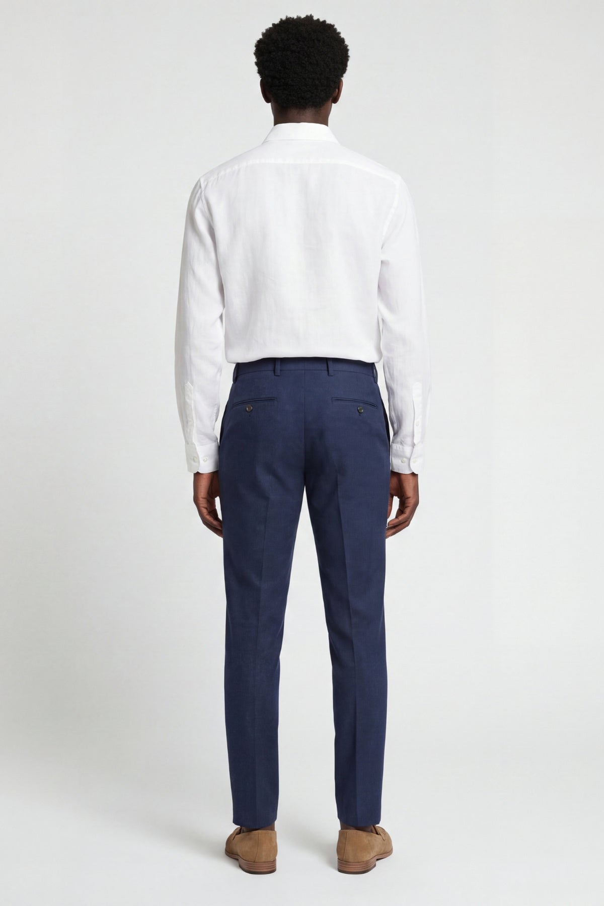 Eton Wool Tweed Suit Trousers in Navy RRP £89