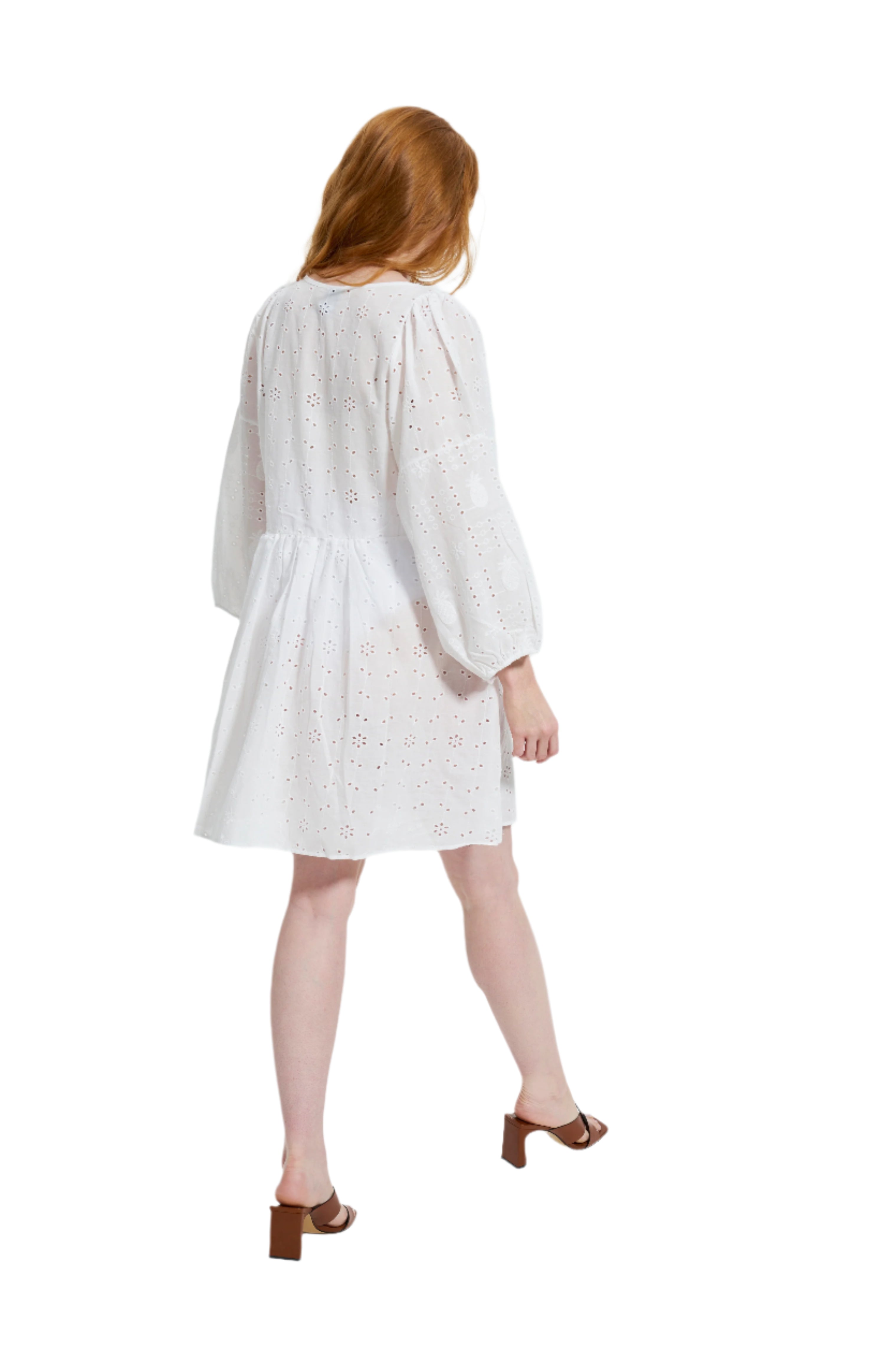 Elle Jane Embroidery Anglaise Beach Dress in White RRP £99