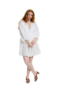 Elle Jane Embroidery Anglaise Beach Dress in White RRP £99
