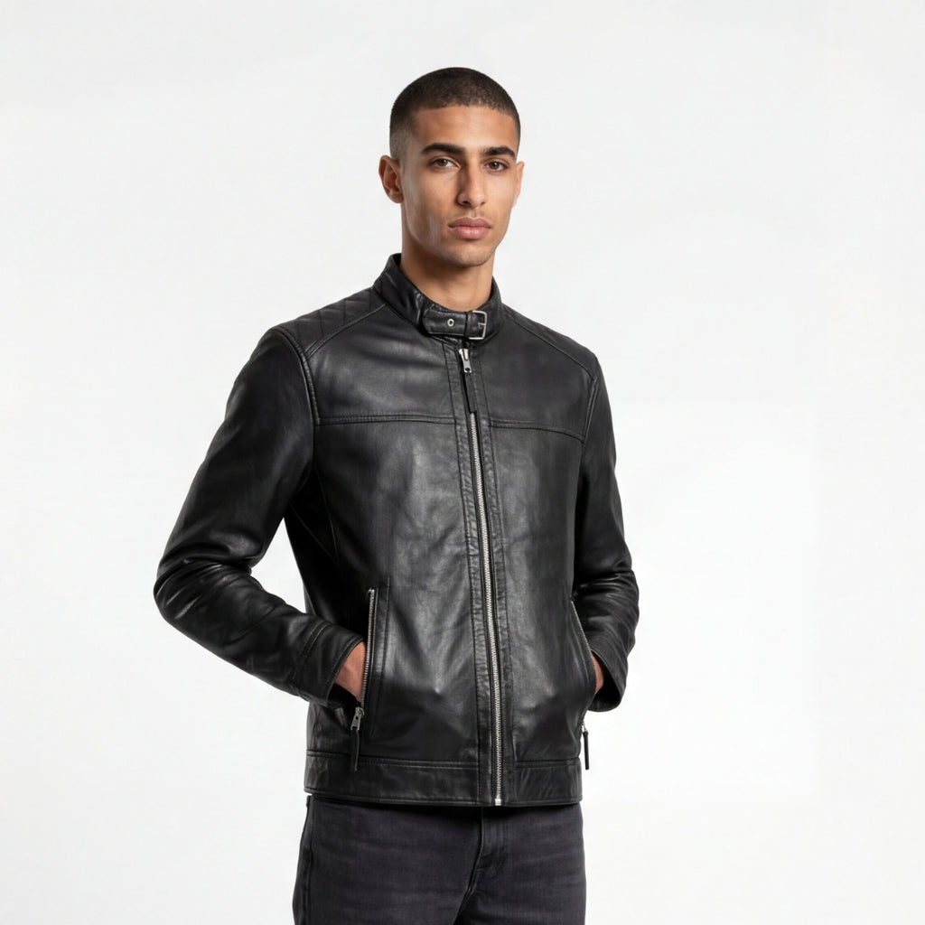 Leather Jacket in Black RRP £269