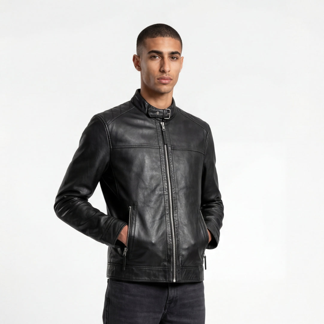 Leather Jacket in Black RRP £269