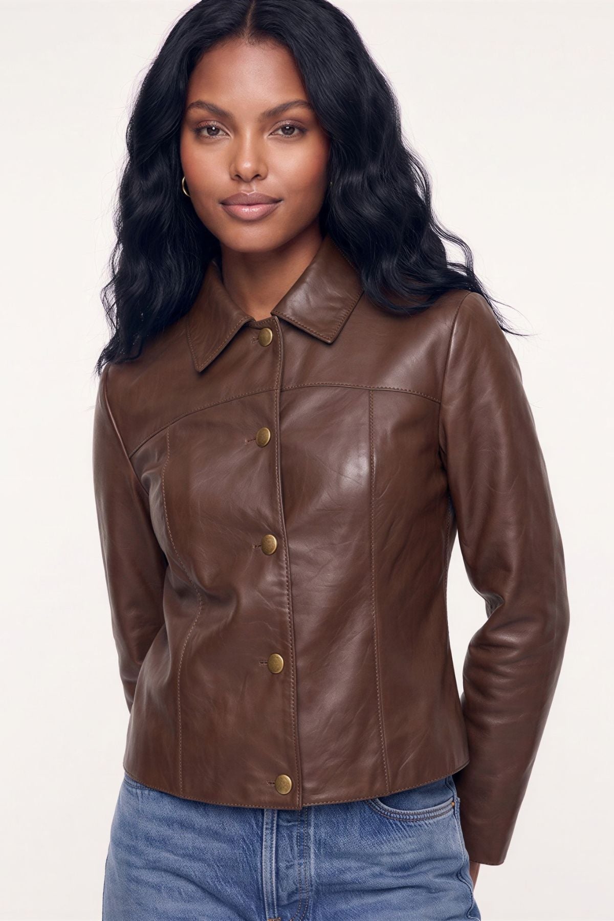 Leather jacket in Chocolate RRP £259